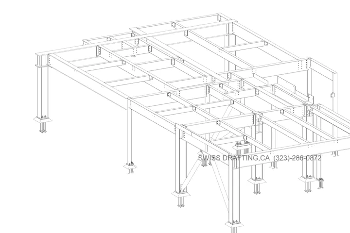 Structural frame model, shop drawing by Swiss Drafting