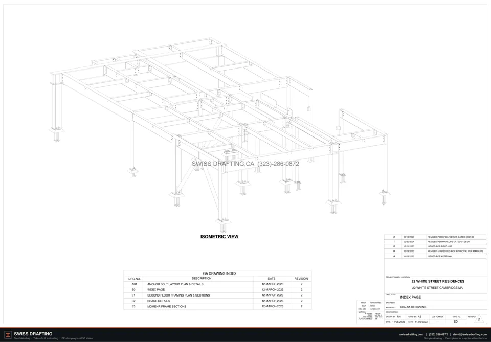 22 White Street Residences, steel shop drawing sample by Swiss Drafting